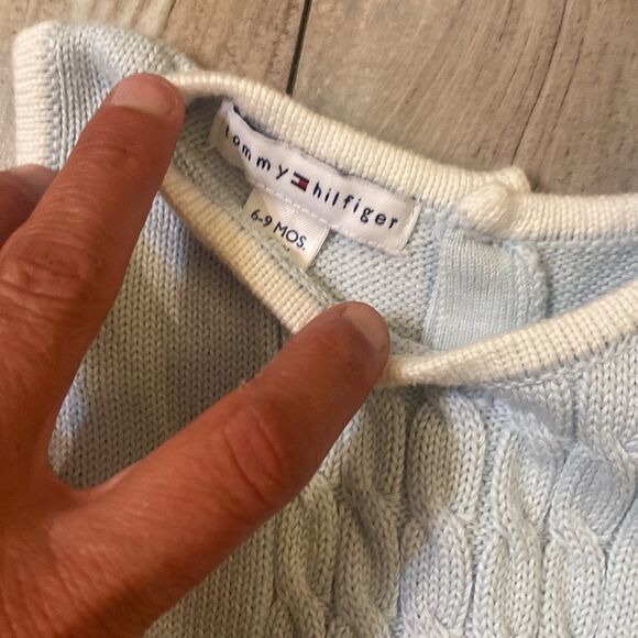 Tommy Hilfiger New Without Tags Knitted Light Blue One Piece Romper Size 6-9 Mos - Picture 4 of 10